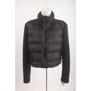 Zara Black Mixed-Media Puffer Jacket